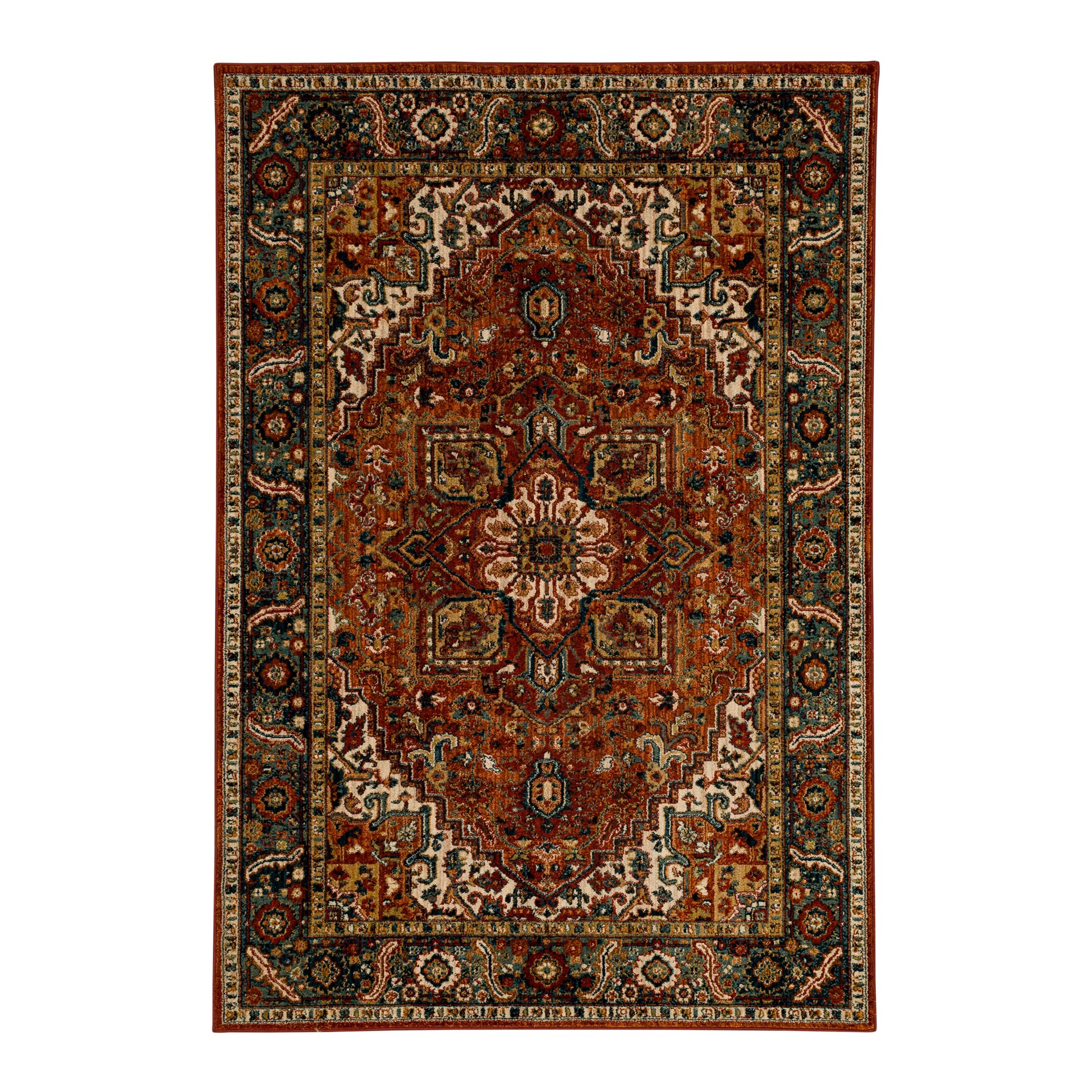 slide 3 of 6, allen + roth with STAINMASTER Jezebel Performance 5 x 8 (ft) Loomed Garnet Rectangular Indoor Mid-Century Modern Pet Friendly Area rug, 1 ct