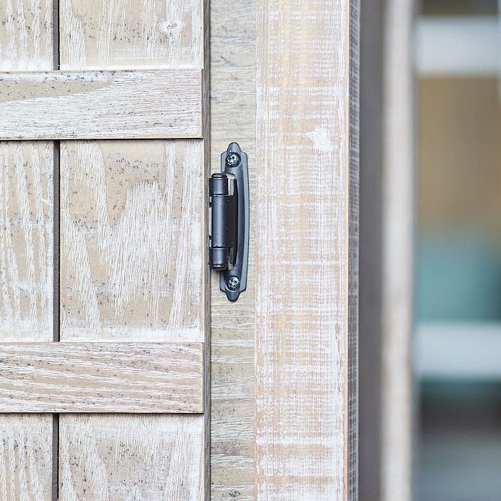 slide 2 of 6, RELIABILT 200-Degree Adjustable Overlay Overlay Surface Self-Closing Black Cabinet Hinge, 5 Pair(s) 10 -Pieces, 1 ct