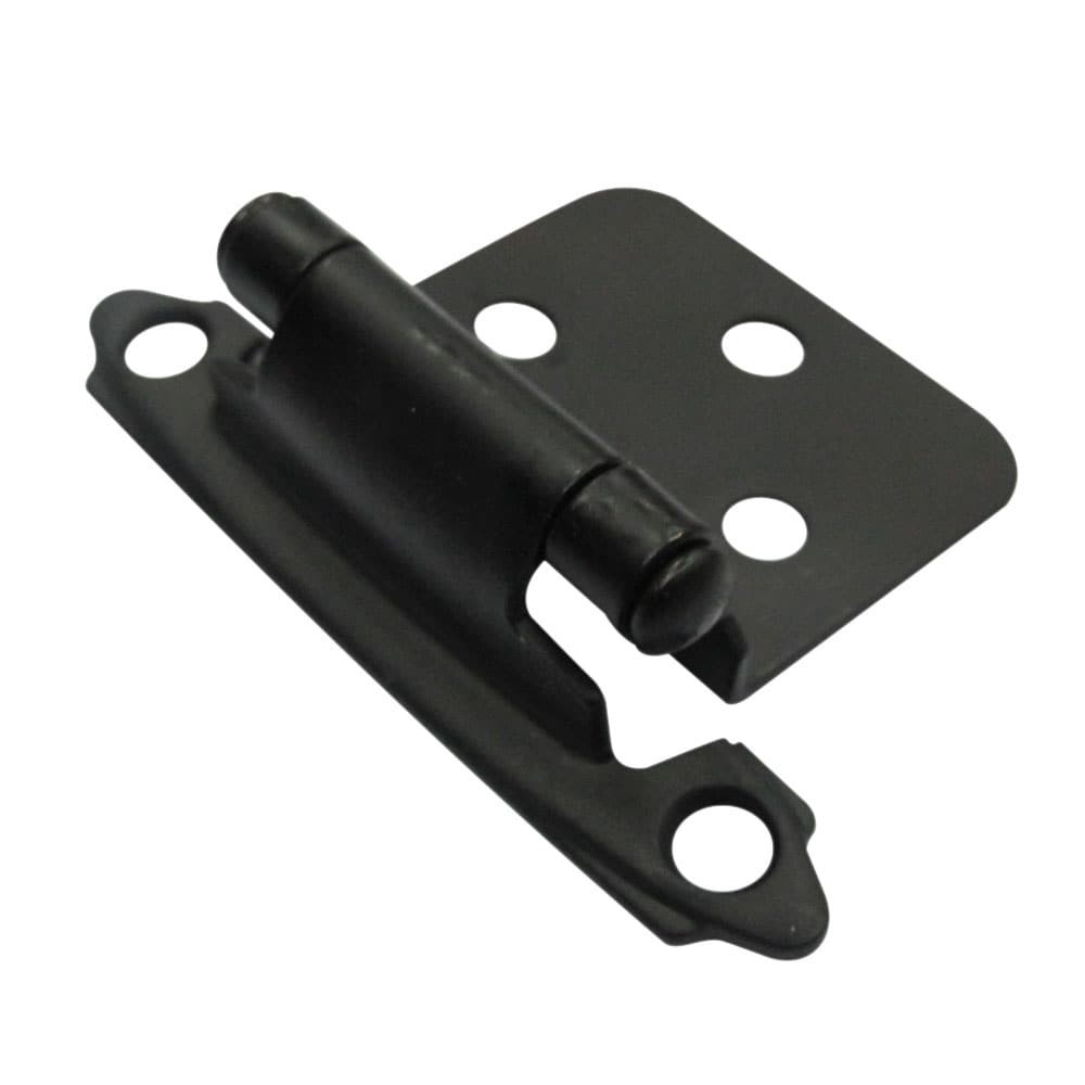 slide 1 of 6, RELIABILT 200-Degree Adjustable Overlay Overlay Surface Self-Closing Black Cabinet Hinge, 5 Pair(s) 10 -Pieces, 1 ct