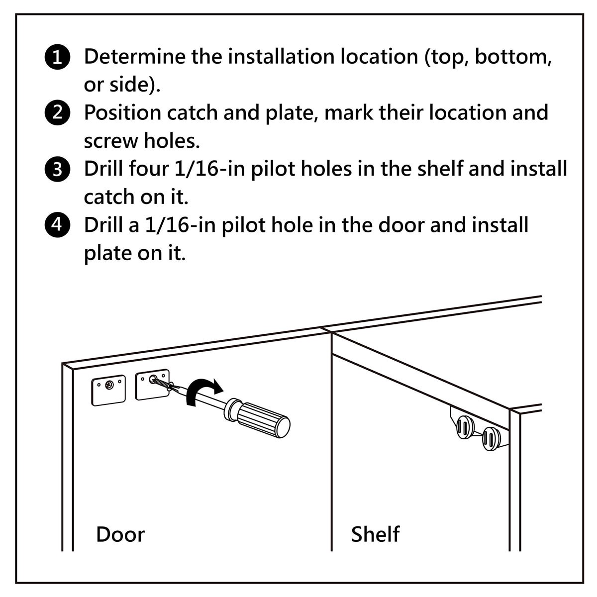 slide 6 of 6, RELIABILT 58-mm Brown Magnetic catch Cabinet Latch, 1 ct