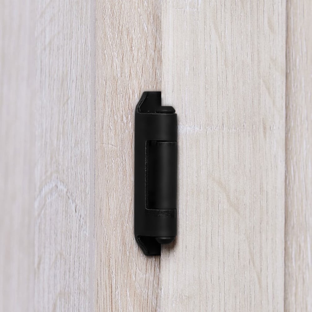 slide 2 of 6, RELIABILT 200-Degree 1/2-in Overlay 1/2-in Inset Semi-wrap Surface Self-Closing Black Cabinet Hinge, 1 Pair(s) 2 -Pieces, 1 ct