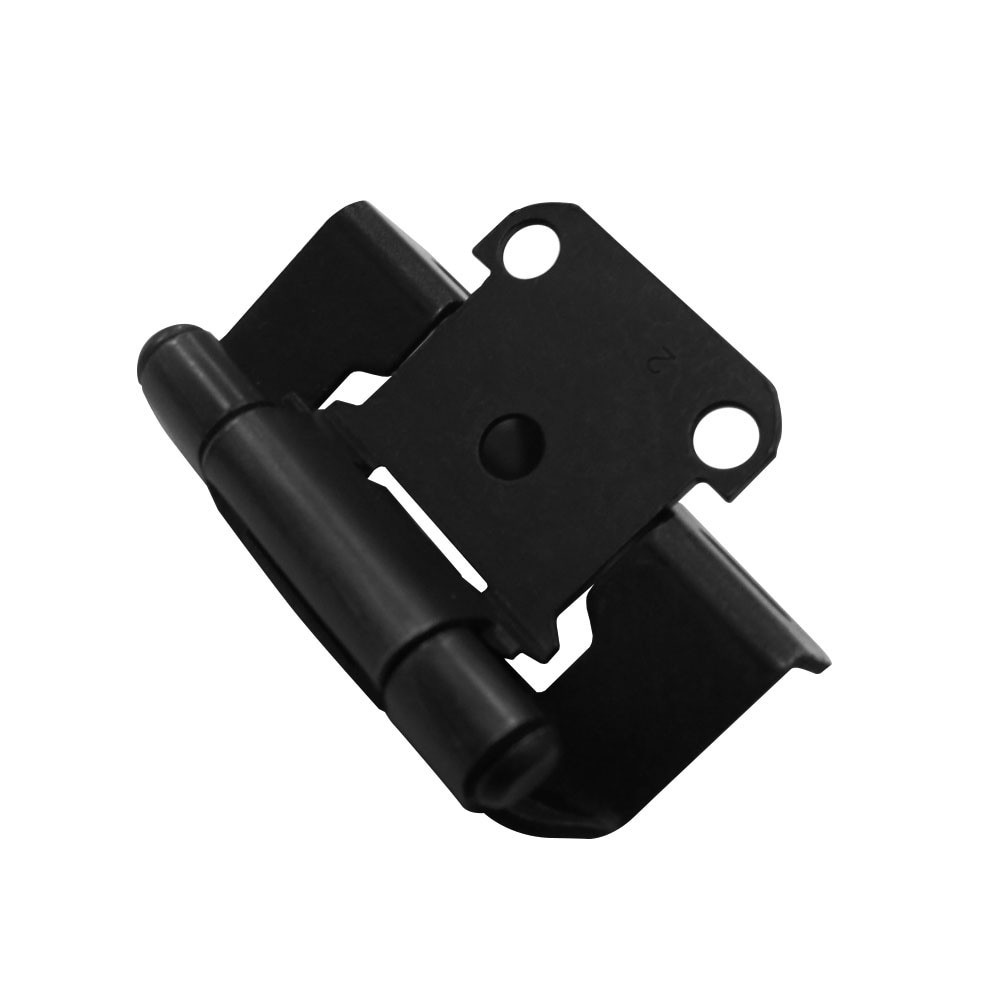 slide 1 of 6, RELIABILT 200-Degree 1/2-in Overlay 1/2-in Inset Semi-wrap Surface Self-Closing Black Cabinet Hinge, 1 Pair(s) 2 -Pieces, 1 ct