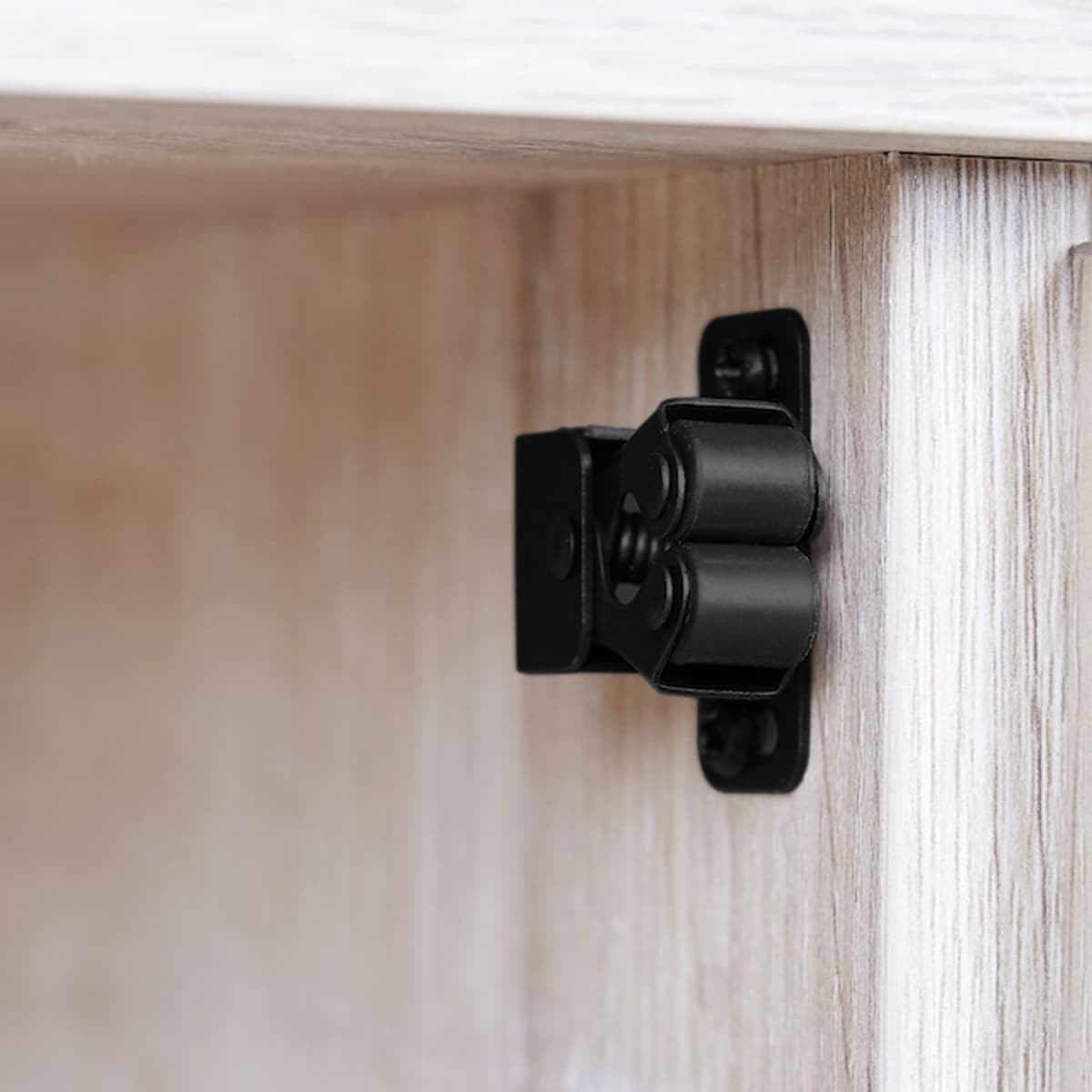 slide 4 of 6, RELIABILT 36-mm Black Roller catch Cabinet Latch, 1 ct