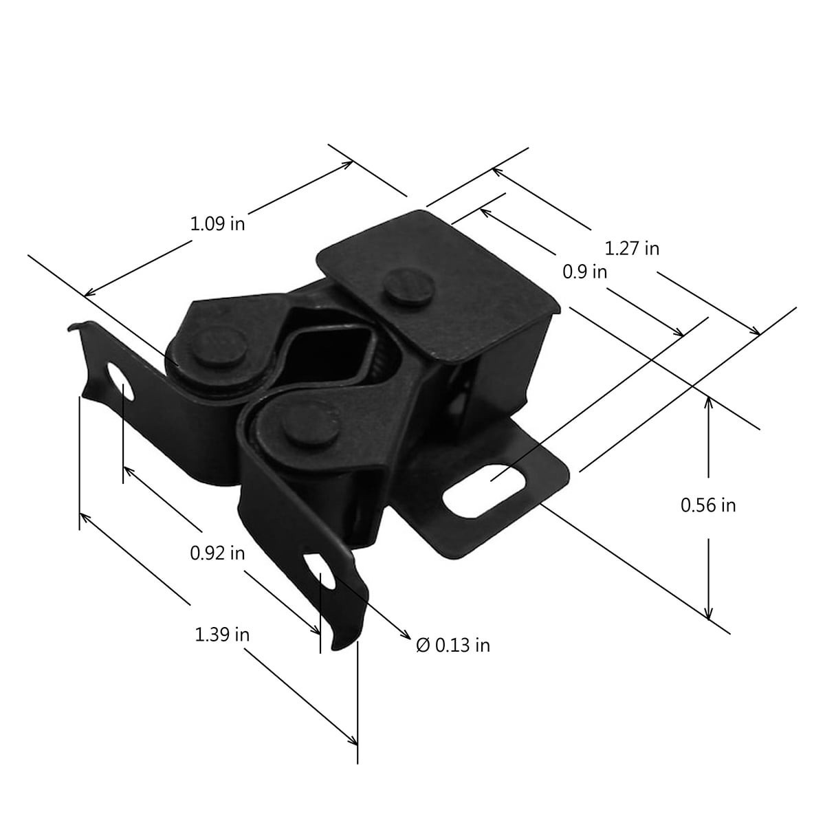slide 5 of 6, RELIABILT 36-mm Black Roller catch Cabinet Latch, 1 ct