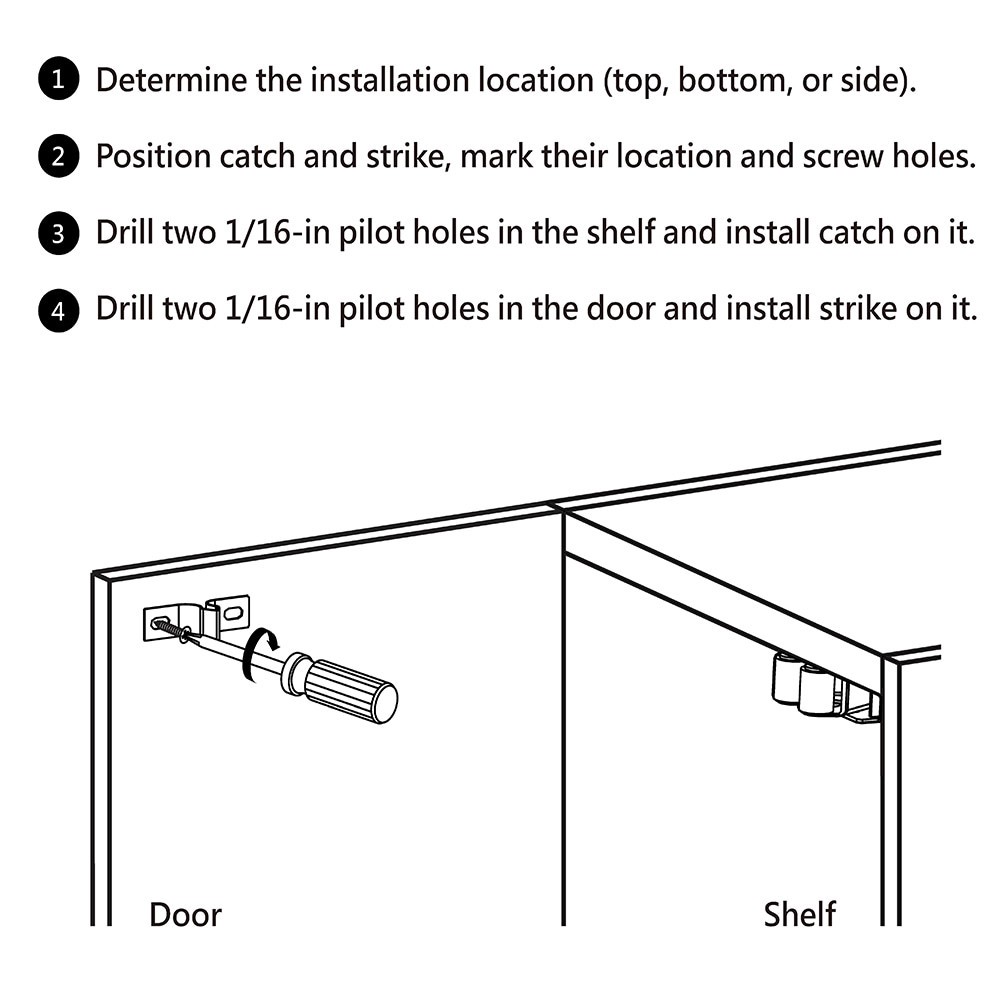 slide 6 of 6, RELIABILT 36-mm Black Roller catch Cabinet Latch, 1 ct