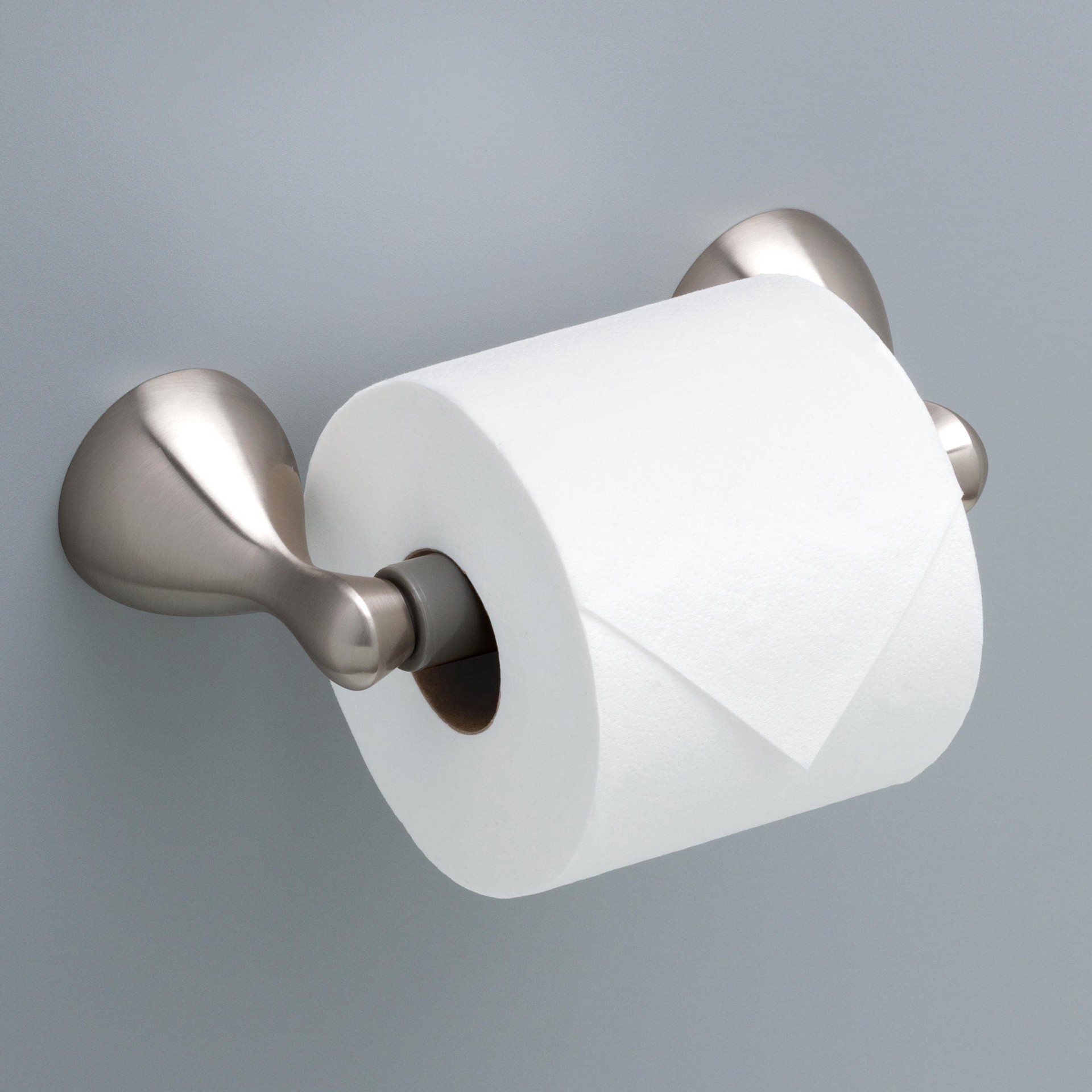 slide 2 of 6, Delta Foundations Spotshield Brushed Nickel Wall mount Spring-loaded Toilet Paper Holder 1 -Rolls, 1 ct