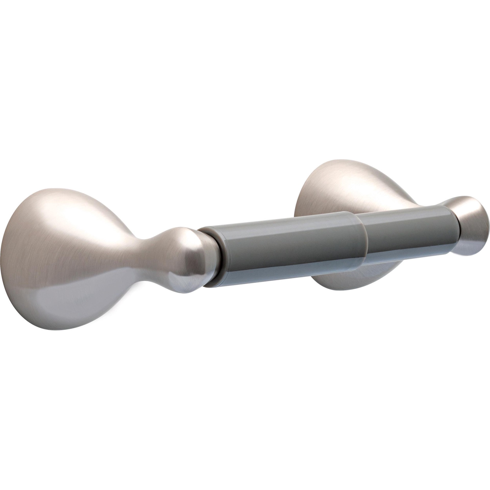 slide 1 of 6, Delta Foundations Spotshield Brushed Nickel Wall mount Spring-loaded Toilet Paper Holder 1 -Rolls, 1 ct