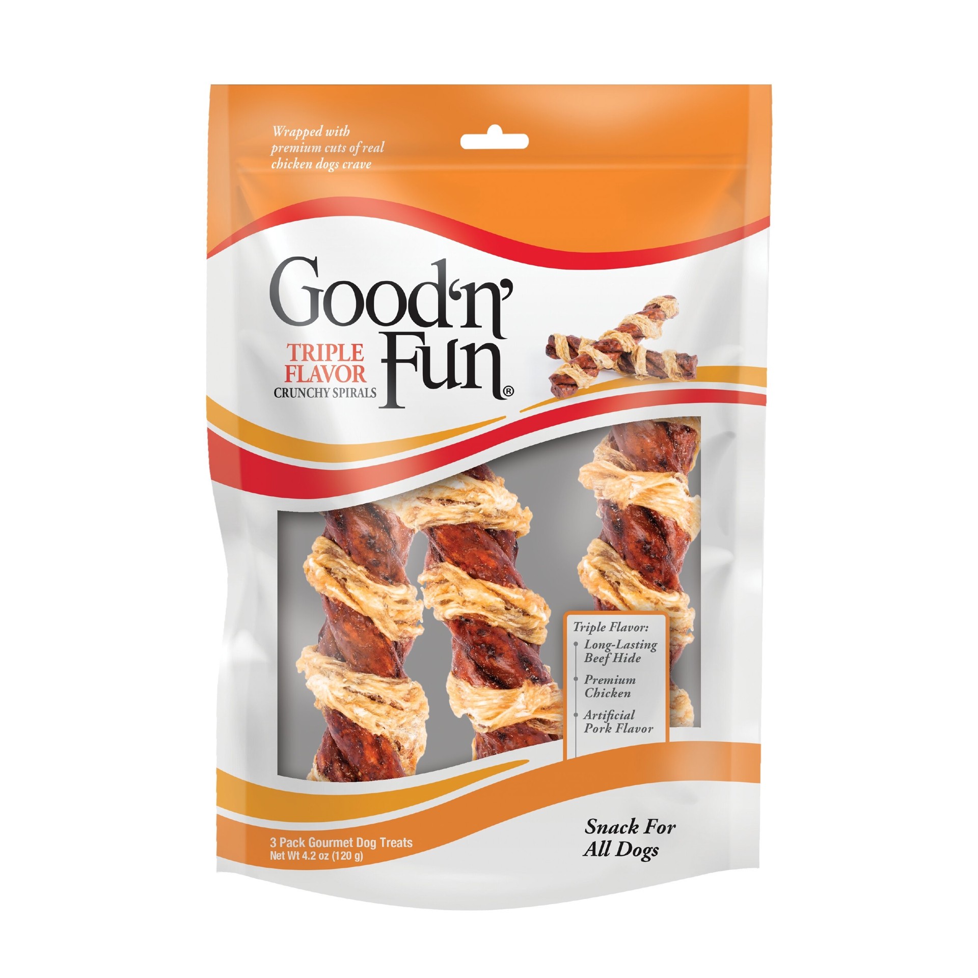 slide 1 of 6, Good 'n' Fun Crunchy treats for Dog Chicken Flavor, 1 ct