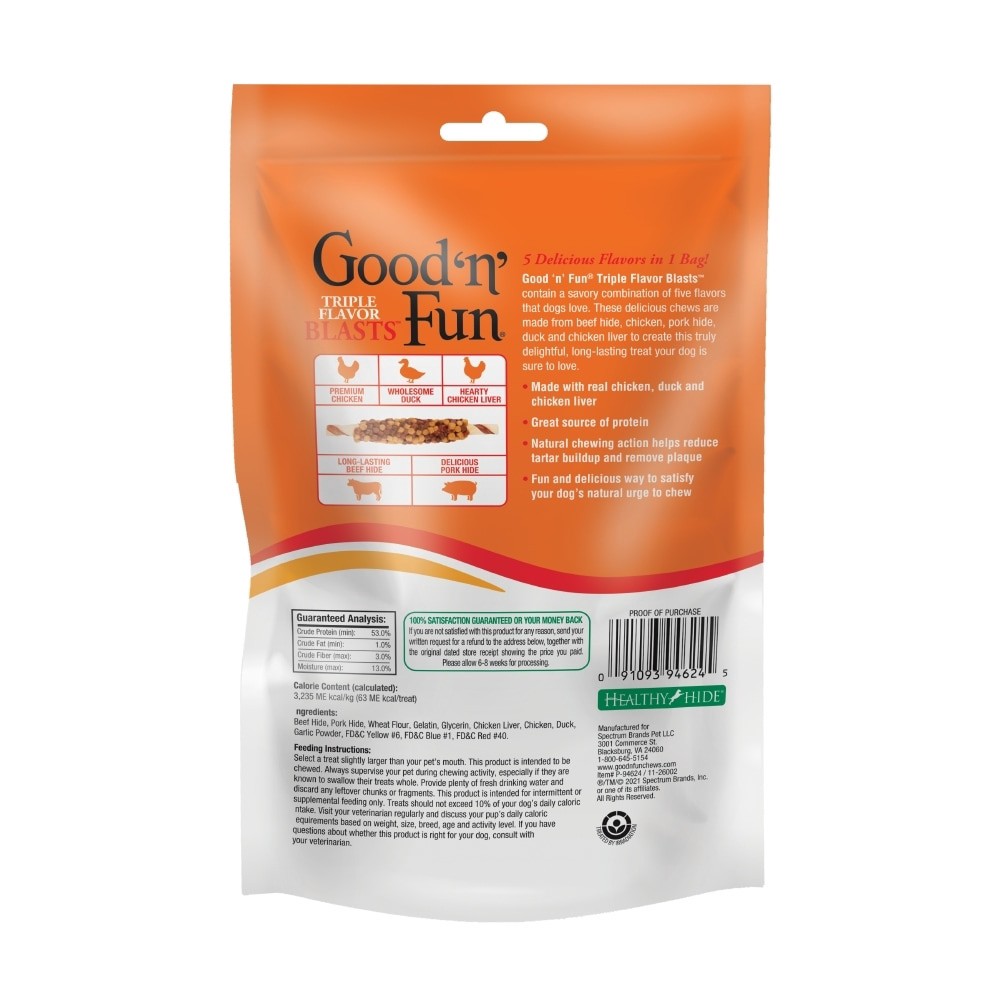 slide 3 of 5, Good 'n' Fun Rawhide chews for Dog Chicken Flavor, 1 ct