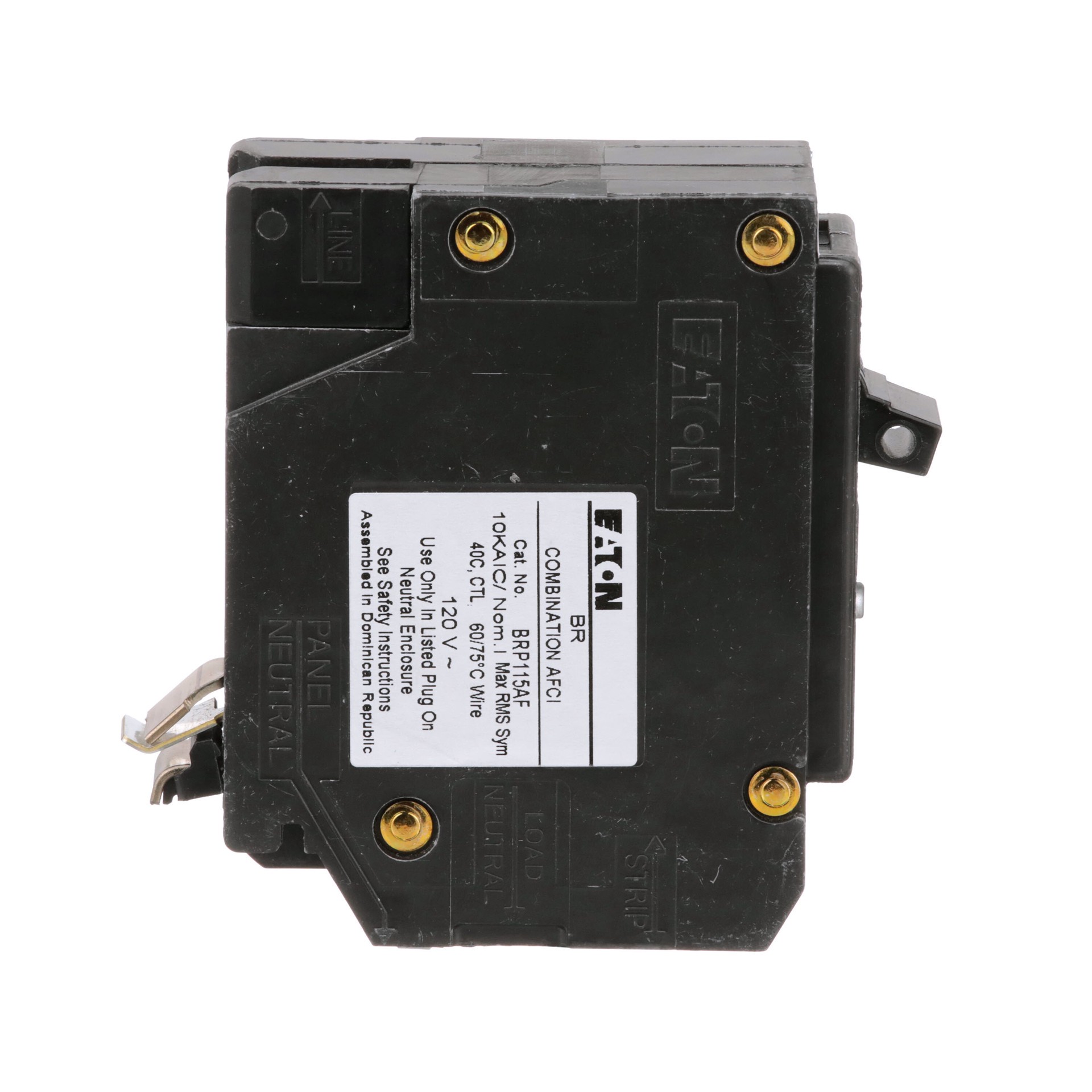 slide 5 of 6, Eaton 15-amp 1 -Pole Combination arc fault Plug-On Neutral Circuit Breaker, 1 ct