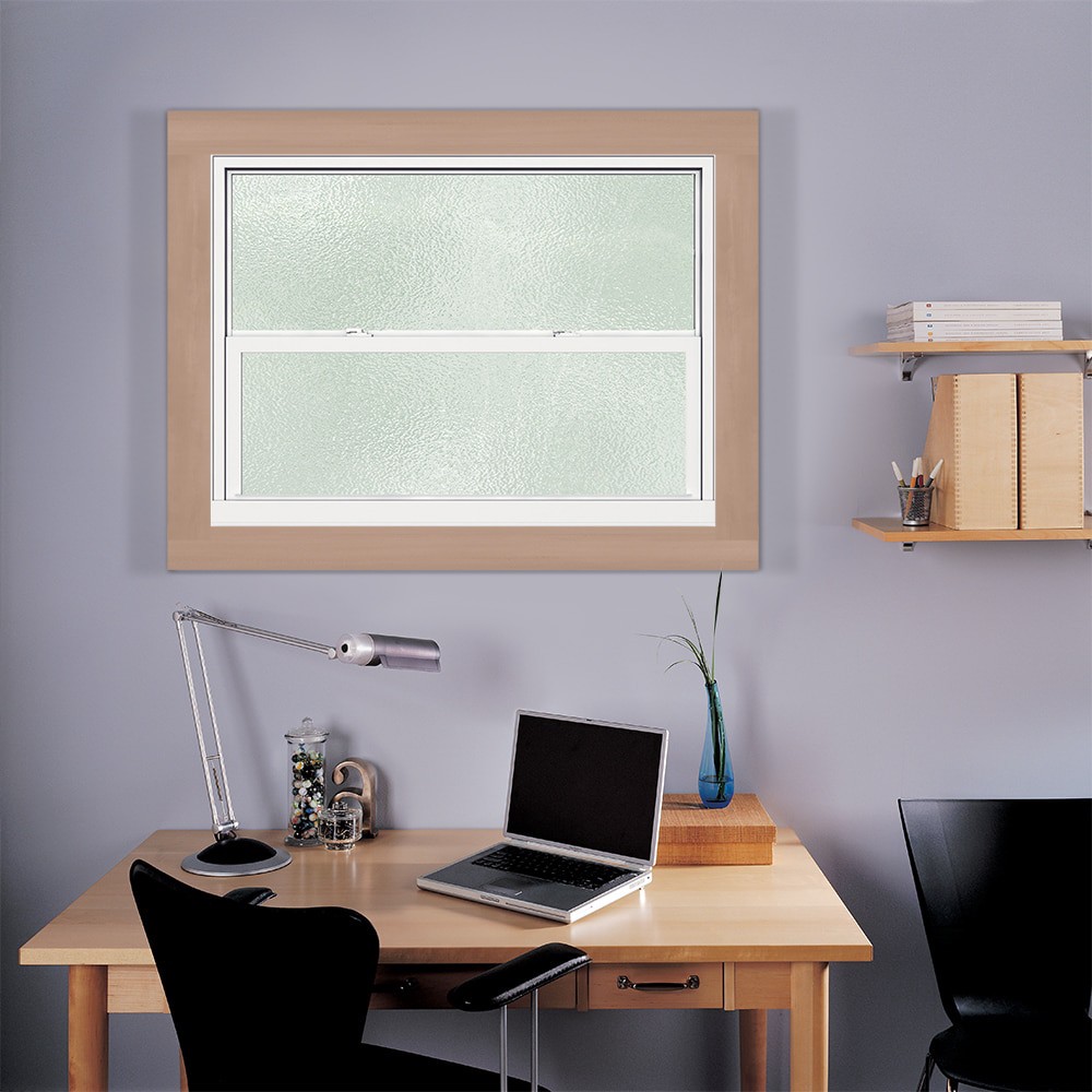 slide 4 of 6, JELD-WEN Premium Atlantic Vinyl 35-3/4-in x 24-3/4-in Bronze Exterior Vinyl New Construction Single Hung Window Impact Resistant Low-E Double Pane Glass (Half Screen Included) Hurricane Approved, 1 ct