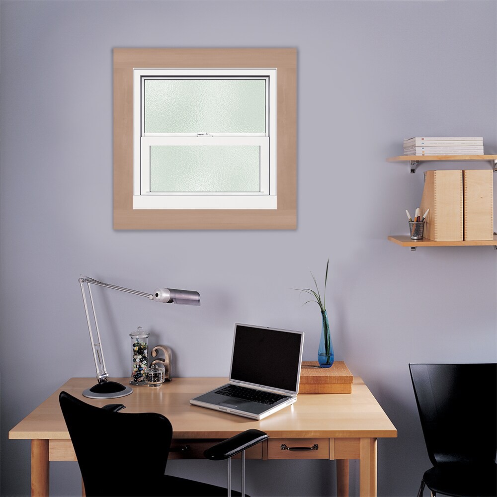 slide 4 of 6, JELD-WEN Premium Atlantic Vinyl 25-1/4-in x 24-3/4-in Bronze Exterior Vinyl New Construction Single Hung Window Impact Resistant Low-E Double Pane Glass (Half Screen Included) Hurricane Approved, 1 ct