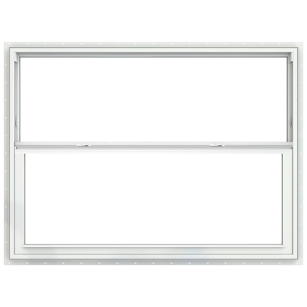 slide 2 of 6, JELD-WEN Premium Atlantic Vinyl 35-3/4-in x 24-3/4-in Bronze Exterior Vinyl New Construction Single Hung Window Impact Resistant Low-E Double Pane Glass (Half Screen Included) Hurricane Approved, 1 ct