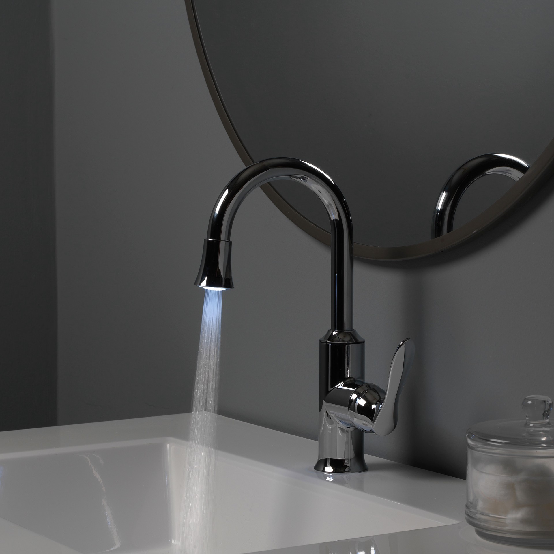 slide 5 of 6, allen + roth Brookes Chrome 4-in centerset 1-handle WaterSense High-arc Residential Handle Bathroom Sink Faucet with Drain with Deck Plate, 1 ct