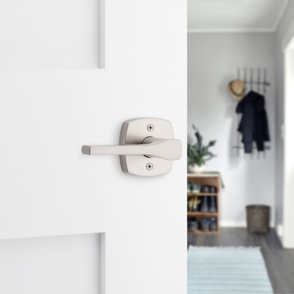 slide 3 of 6, Kwikset Signature Series Tripoli Satin Nickel Interior or Hall/Closet Passage Door Handle, 1 ct