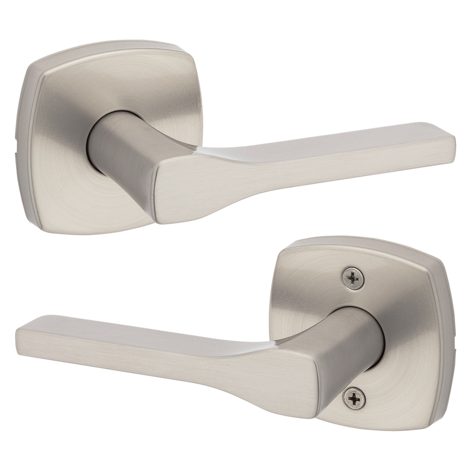 slide 1 of 6, Kwikset Signature Series Tripoli Satin Nickel Interior or Hall/Closet Passage Door Handle, 1 ct