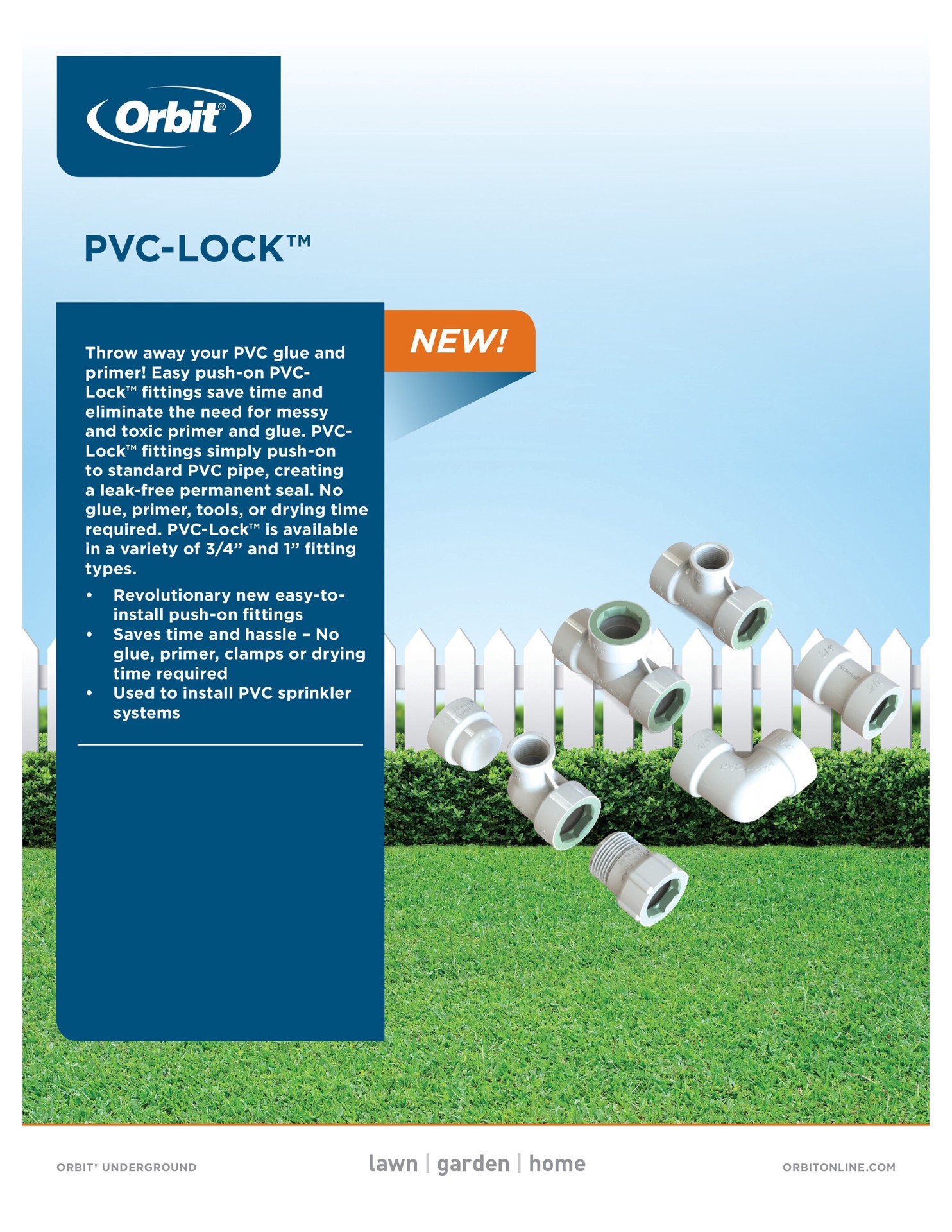 slide 2 of 6, Orbit 1/2-in Press x 1/2-in Schedule 40 PVC Coupling, 1 ct