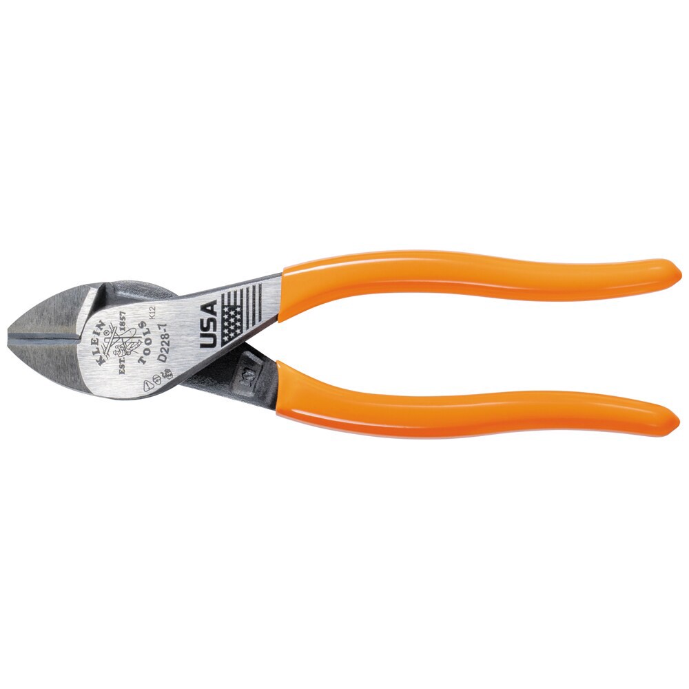 slide 3 of 5, Klein Tools Diagonal Cutting Pliers, High-Leverage, 7-Inch, 1 ct