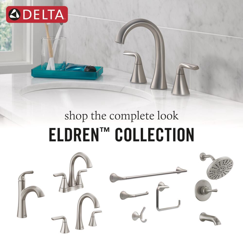 slide 4 of 6, Delta Eldren Spotshield Brushed Nickel 1-handle 8-in Round Bathtub and shower Faucet (Multi-function), 1 ct