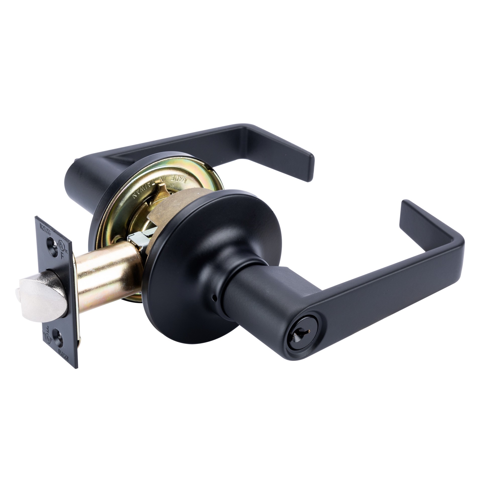 slide 5 of 6, BRINKS COMMERCIAL Light Duty Commercial Lever Matte Black Interior or Exterior Keyed Entry Door Handle, 1 ct