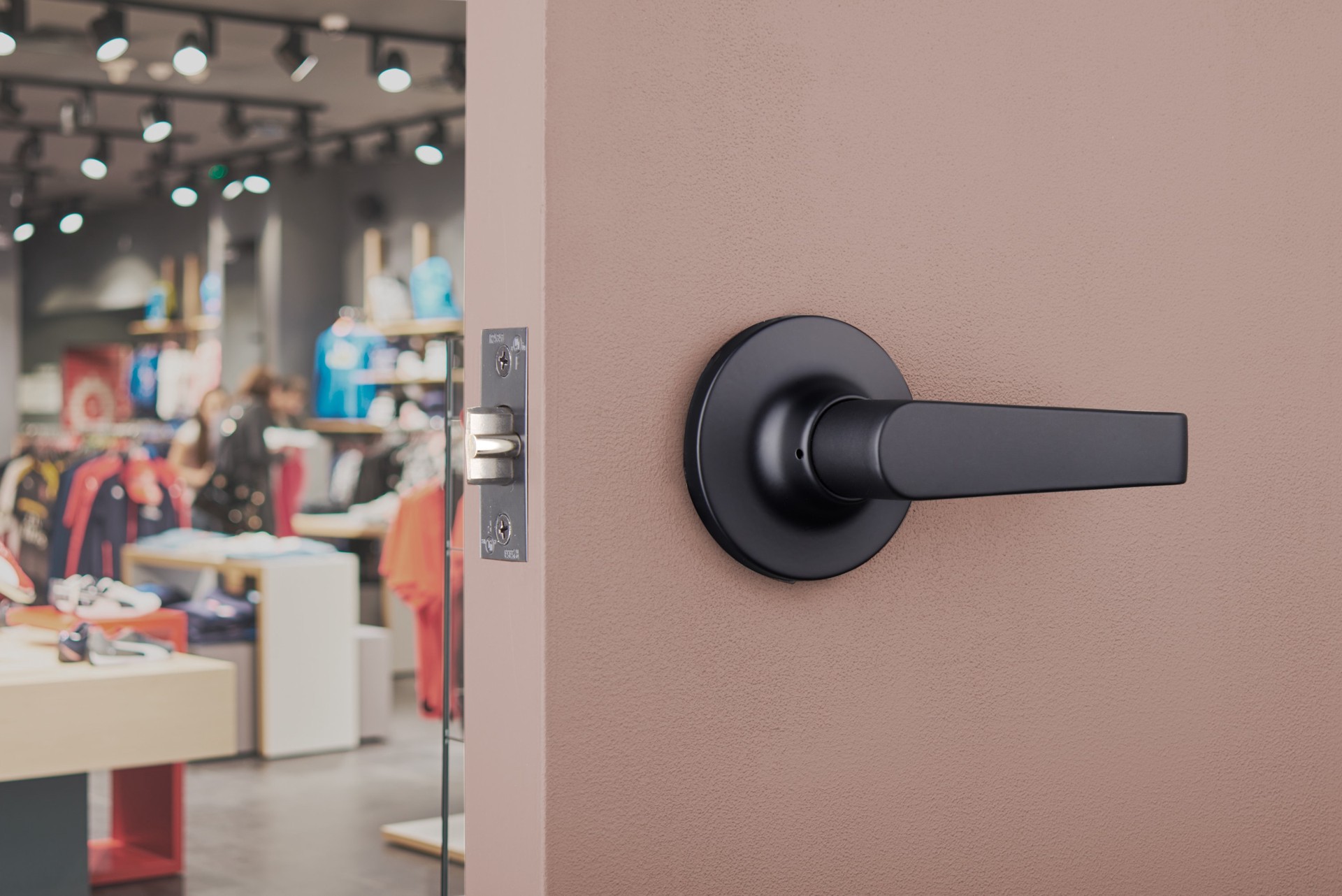 slide 3 of 6, BRINKS COMMERCIAL Light Duty Commercial Lever Matte Black Interior or Exterior Hall/Closet Storeroom Door Handle, 1 ct