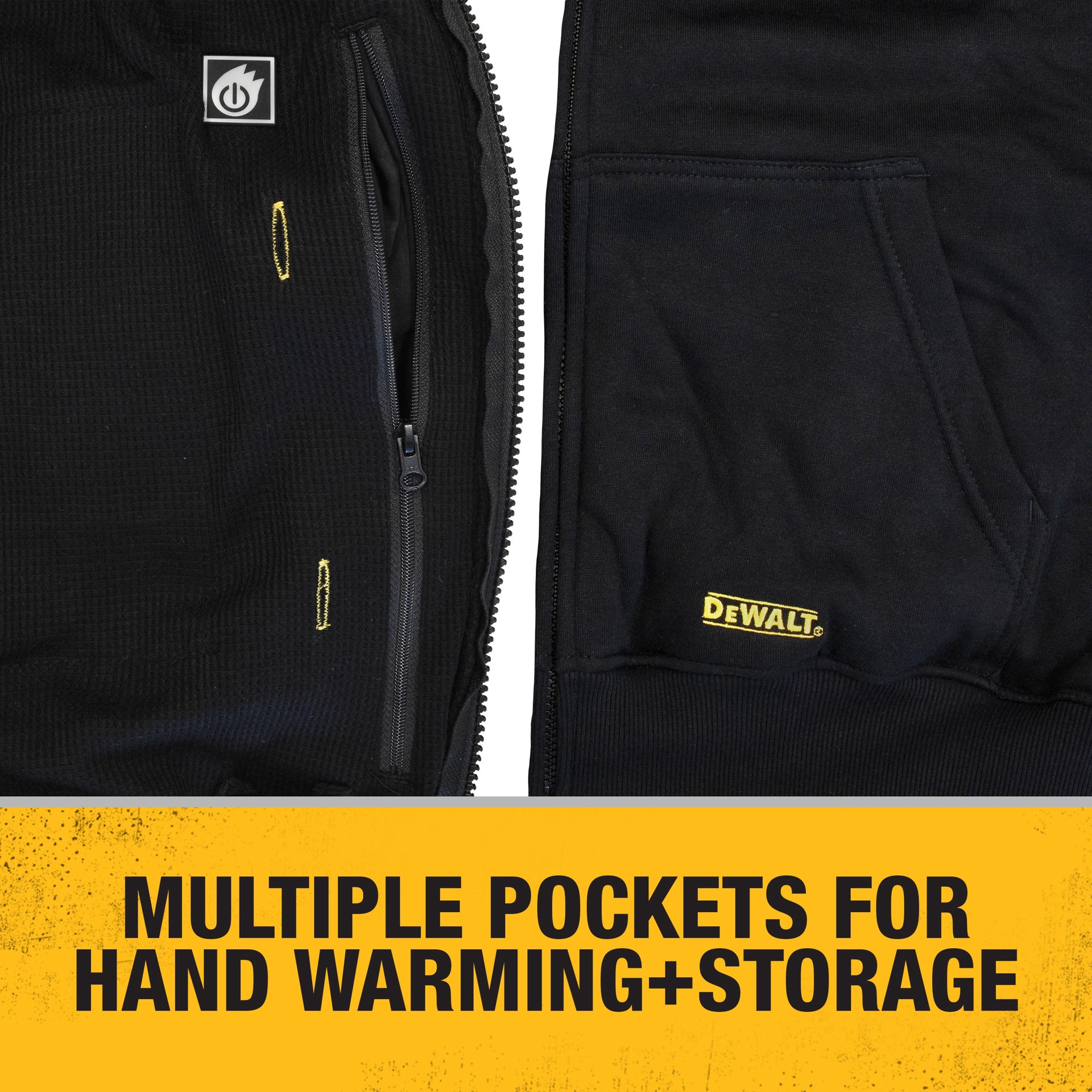 slide 4 of 6, DEWALT Adult unisex Black Heated hoodie ( XL ), 1 ct