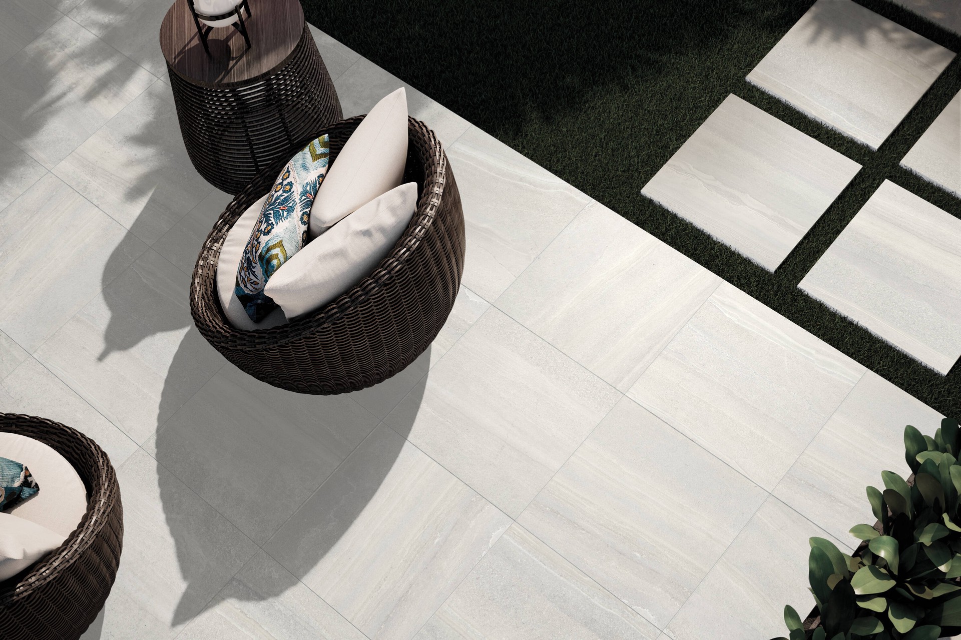 slide 3 of 6, Satori 24-in L x 24-in W x 0.75-in H Square Carlton Mist Porcelain Paver, 1 ct