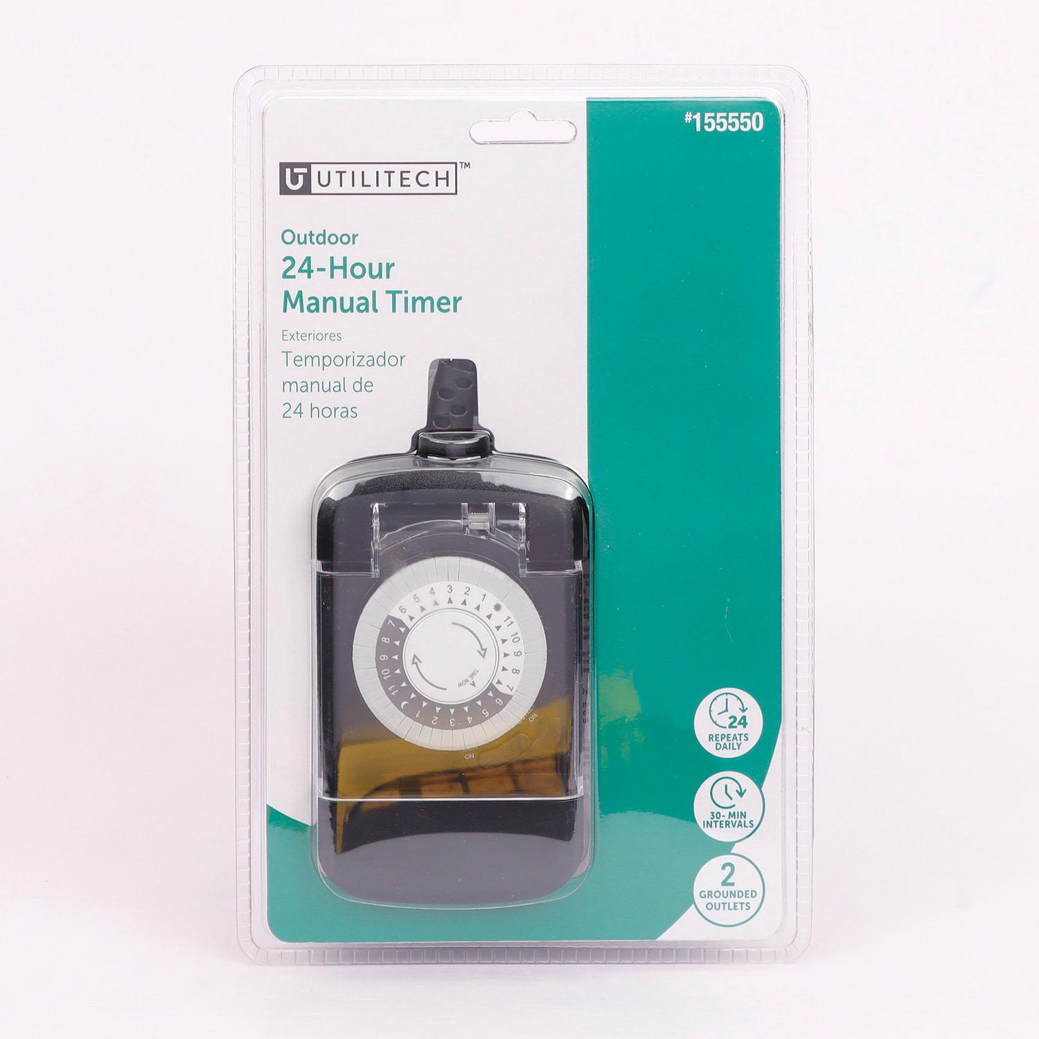 slide 2 of 5, Utilitech 15 -Amps 125-volt Indoor or outdoor 2 -Outlet Countdown Analog Lighting Timer, 1 ct