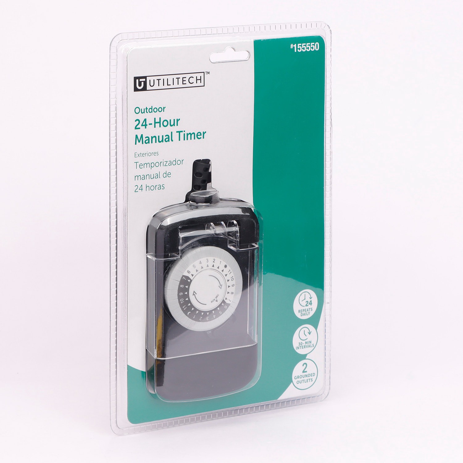 slide 3 of 5, Utilitech 15 -Amps 125-volt Indoor or outdoor 2 -Outlet Countdown Analog Lighting Timer, 1 ct