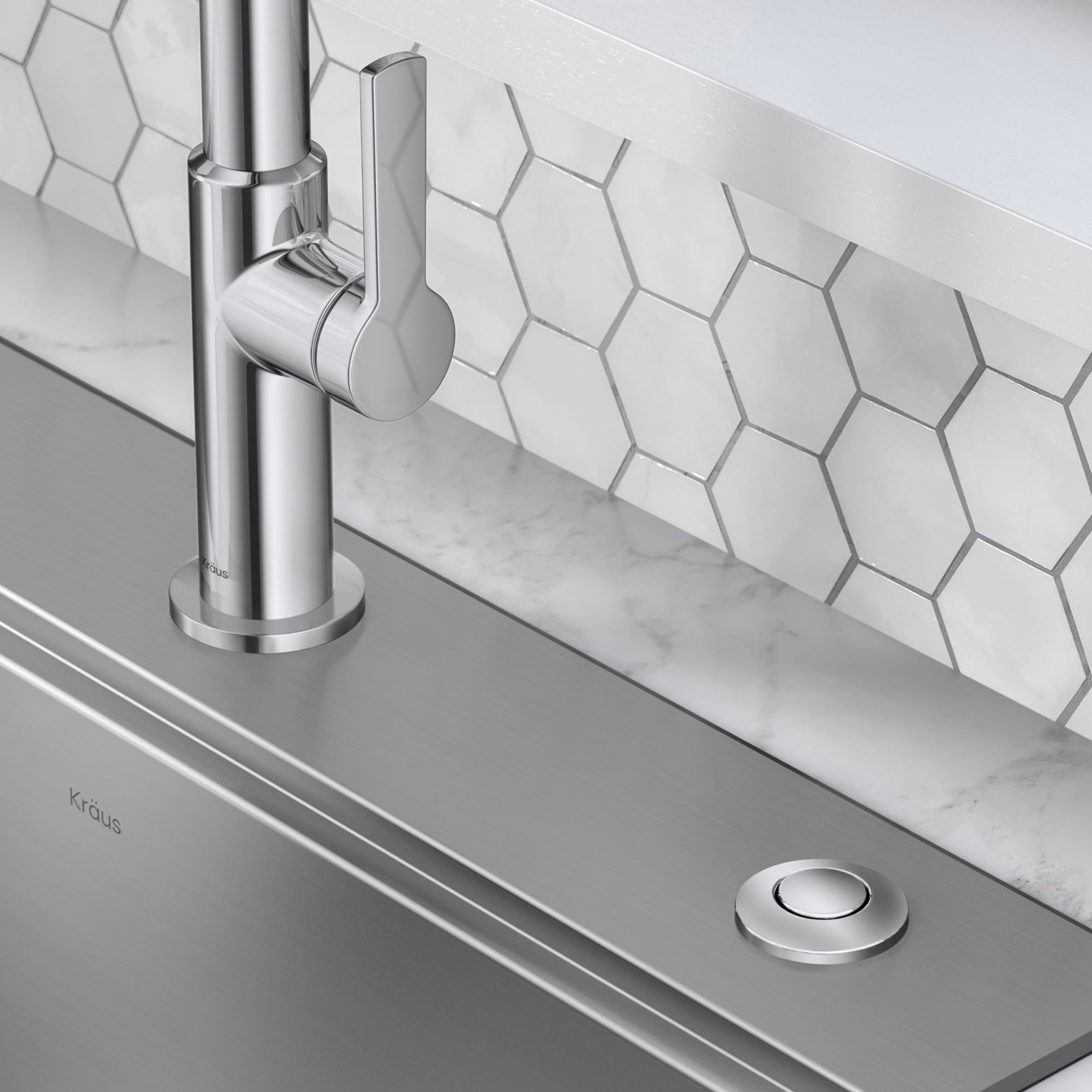 slide 3 of 6, Kraus Kore 2.78-in Chrome Brass Garbage Disposal switch, 1 ct