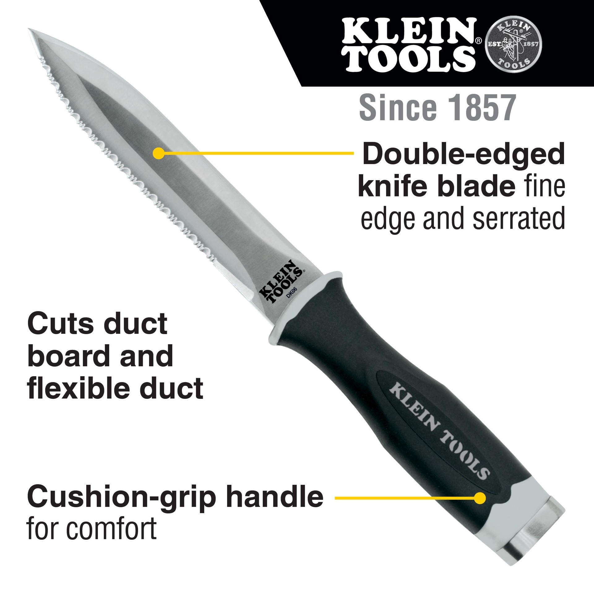 slide 2 of 5, Klein Tools Serrated Duct Knife, 1 ct