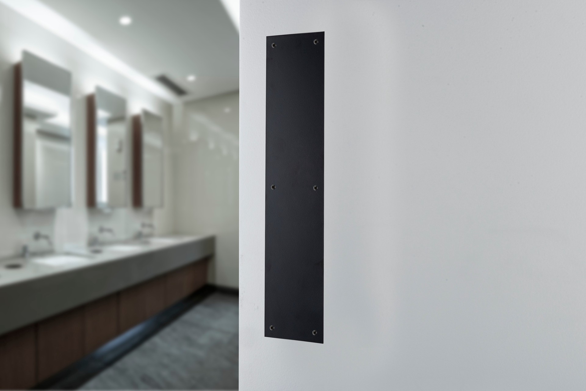 slide 6 of 6, BRINKS COMMERCIAL Industrial Duty Commercial 3-1/2-in W x 15-in H Black Push plate, 1 ct