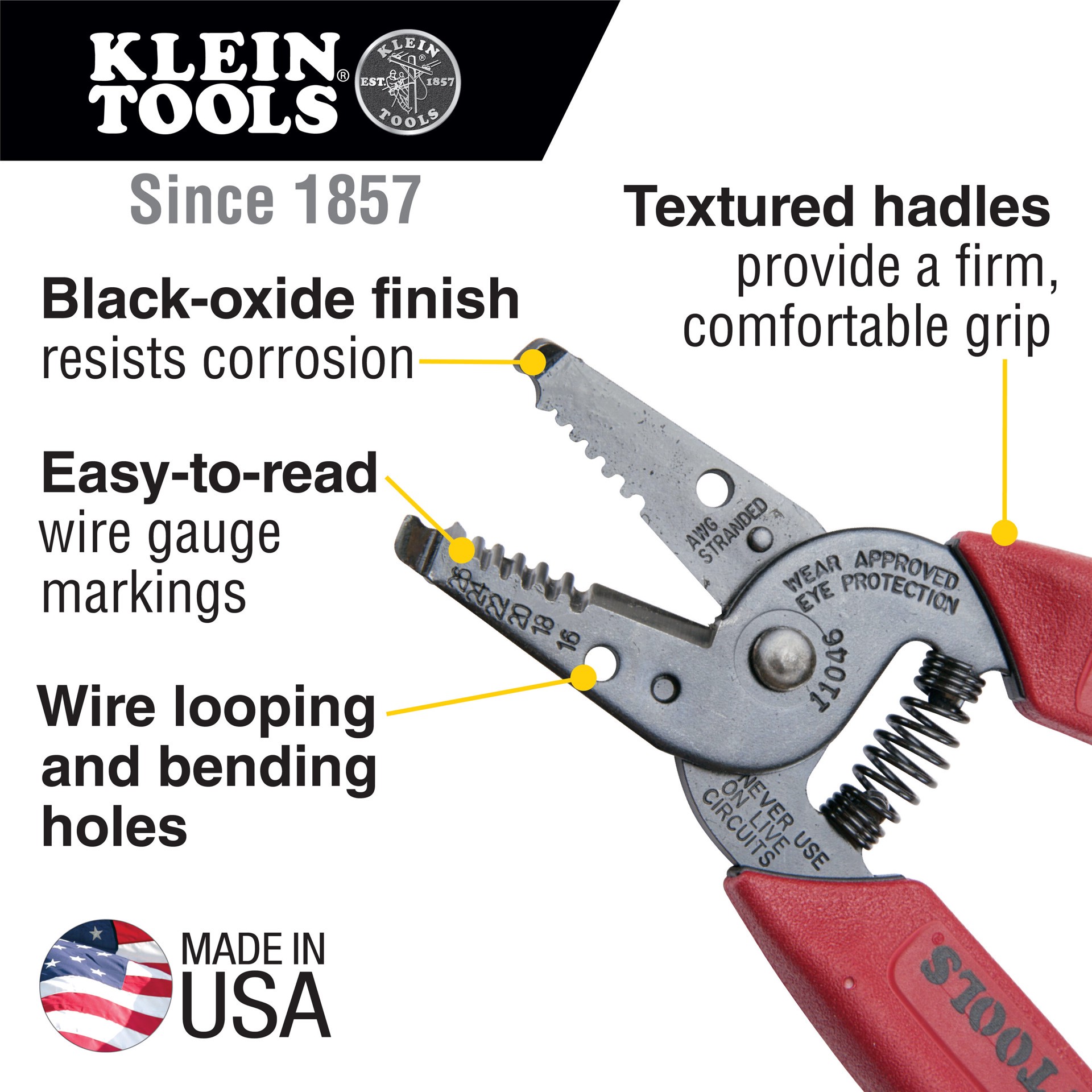 slide 3 of 6, Klein Tools Wire Stripper/Cutter 16-26 AWG Stranded, 1 ct