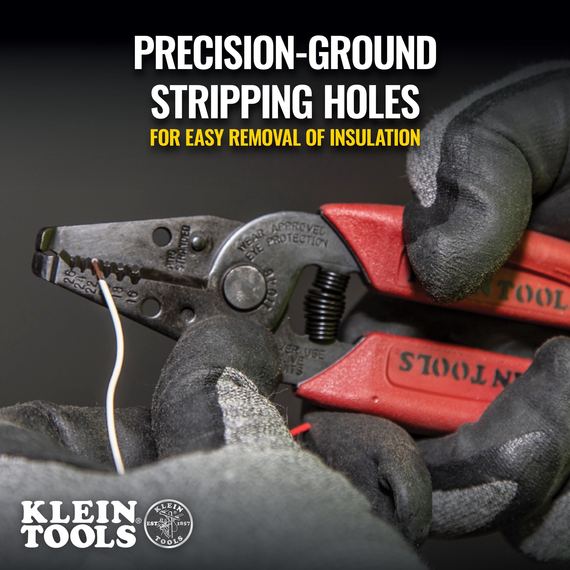 slide 4 of 6, Klein Tools Wire Stripper/Cutter 16-26 AWG Stranded, 1 ct