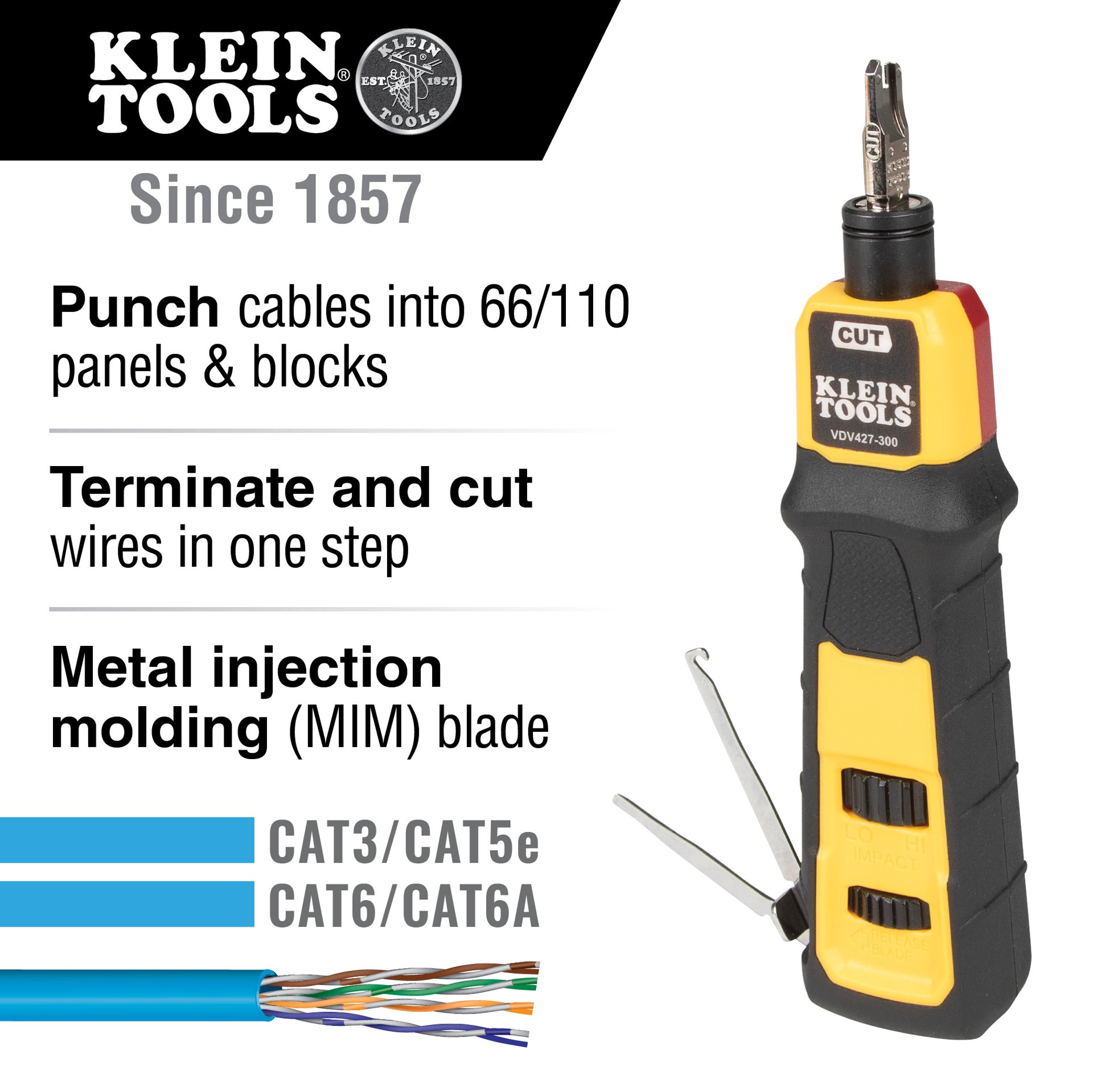 slide 2 of 6, Klein Tools Impact Punchdown Tool, 66/110 Blade, 1 ct