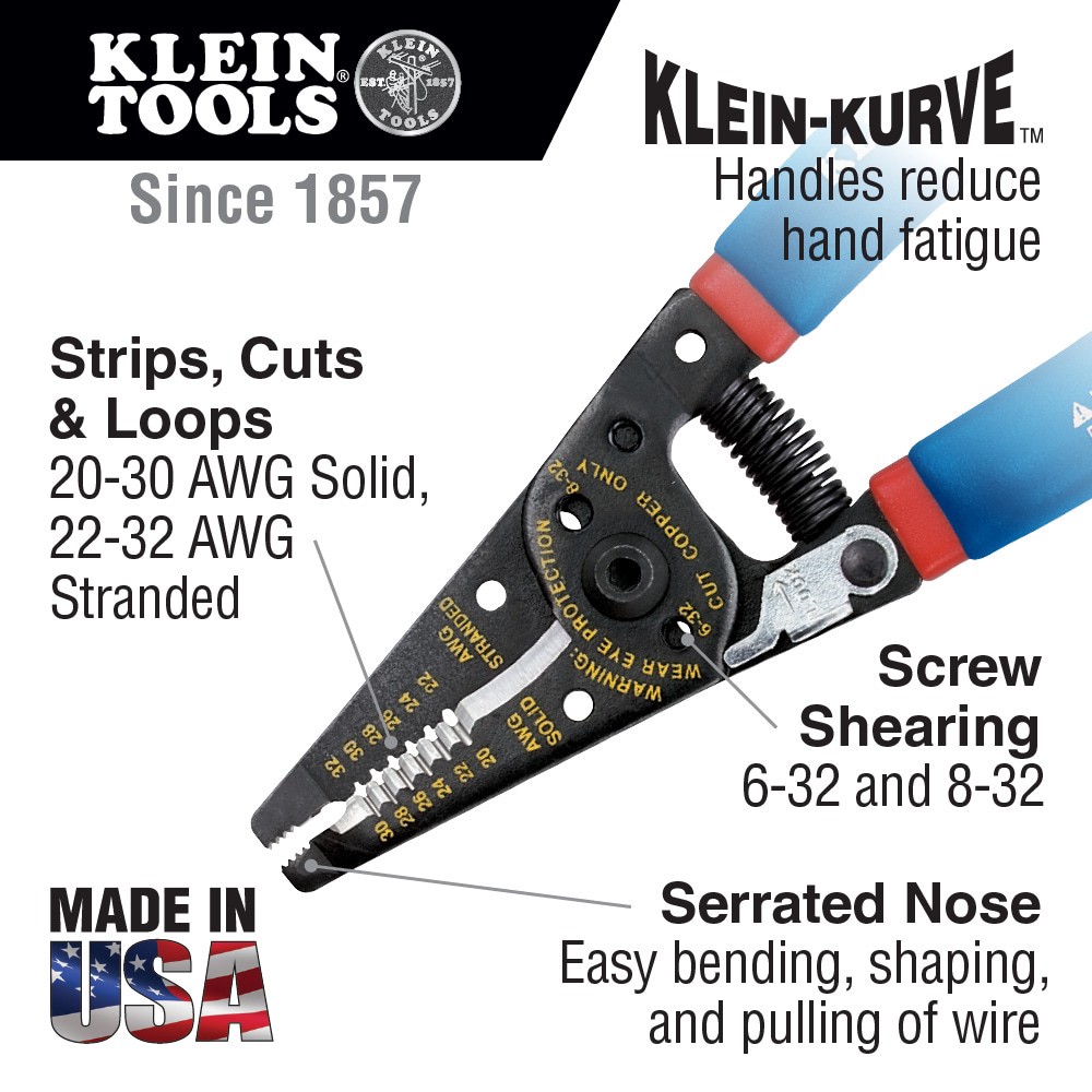 slide 2 of 6, Klein Tools Klein-Kurve Wire Stripper and Cutter, 1 ct