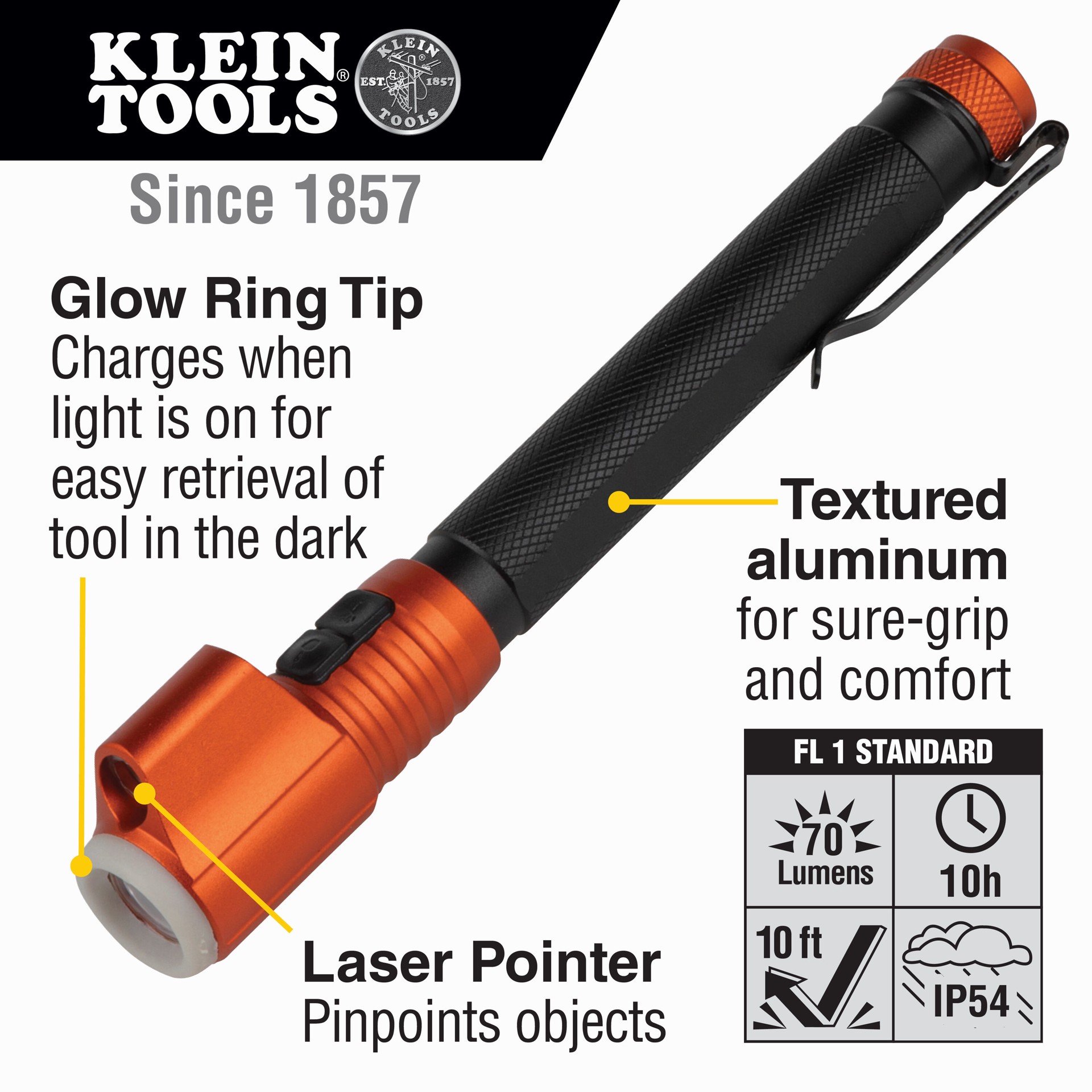 slide 2 of 6, Klein Tools Inspection Penlight with Laser Pointer, 1 ct