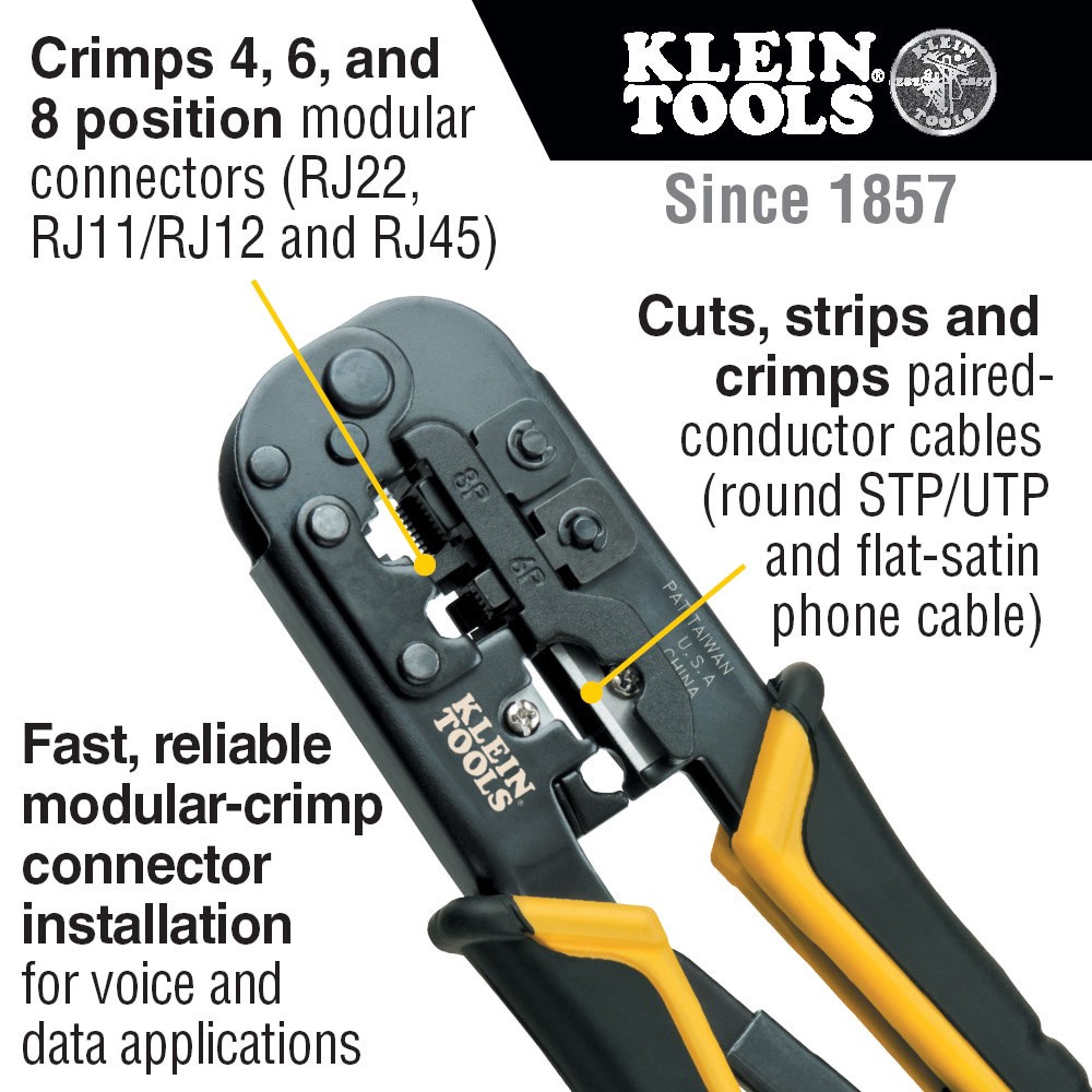 slide 2 of 3, Klein Tools Ratcheting Modular Crimper/Stripper, 1 ct