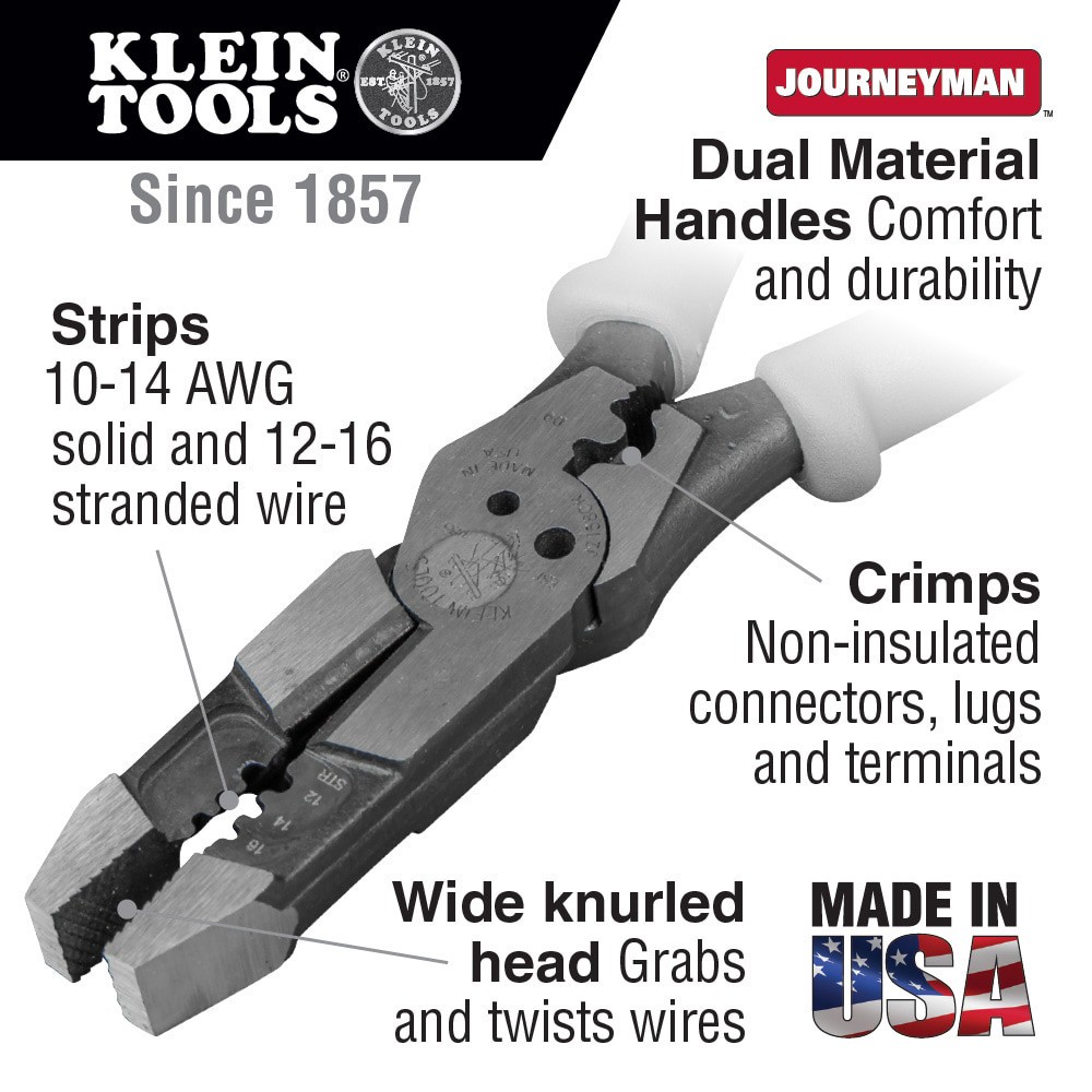 slide 2 of 6, Klein Tools Hybrid Pliers with Crimper and Wire Stripper, 1 ct