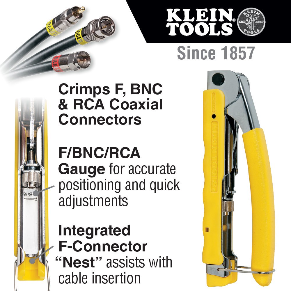 slide 2 of 5, Klein Tools Compact, Multi-Connector Compression Crimper, 1 ct