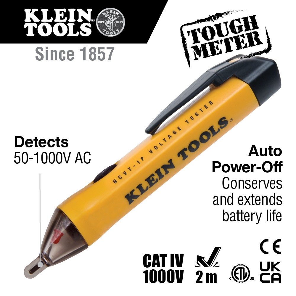 slide 2 of 6, Klein Tools Non-Contact Voltage Tester Pen, 50 to 1000V AC, 1 ct