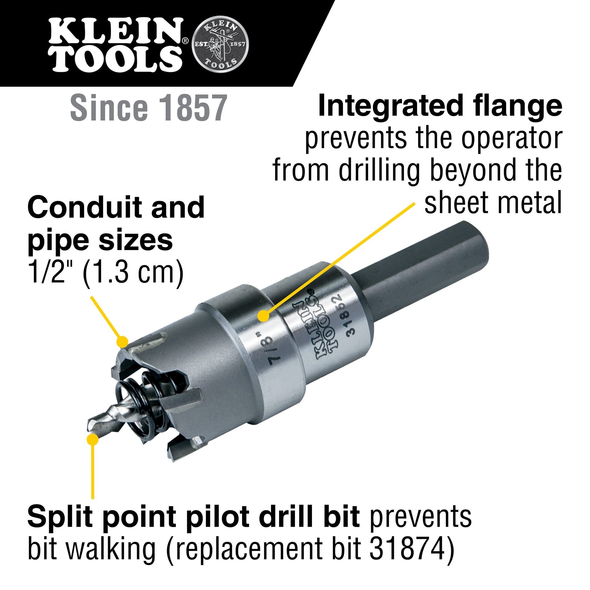 slide 2 of 6, Klein Tools Carbide Hole Cutter, 7/8-Inch, 1 ct