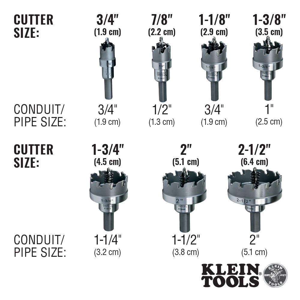slide 3 of 6, Klein Tools Carbide Hole Cutter, 7/8-Inch, 1 ct