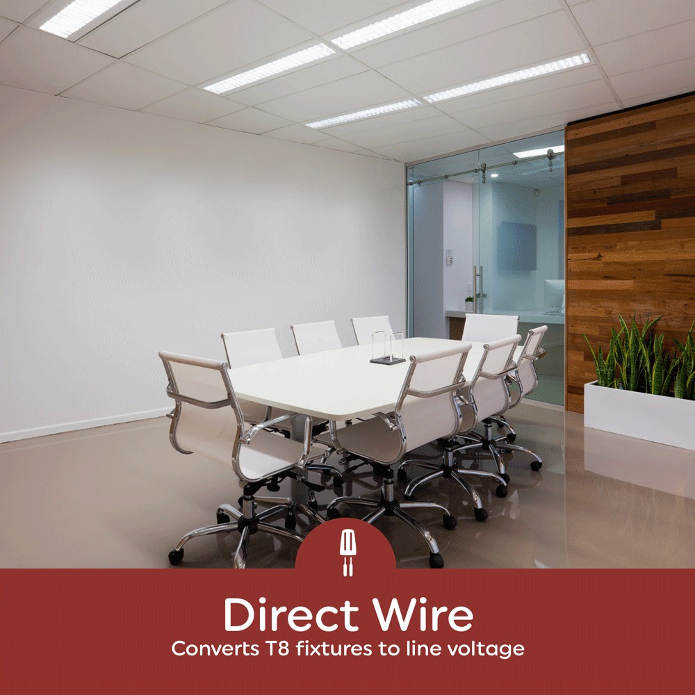 slide 5 of 6, GE DLC Certified Direct Wire 32 -Watt EQ T8 Daylight G13 Dimmable LED Tube Light Bulb 10 -Pack, 1 ct