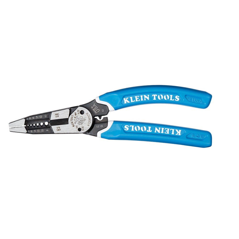 slide 3 of 6, Klein Tools Klein-Kurve Heavy-Duty Wire Stripper / Cutter / Crimper Multi Tool, 8-20 AWG, 1 ct