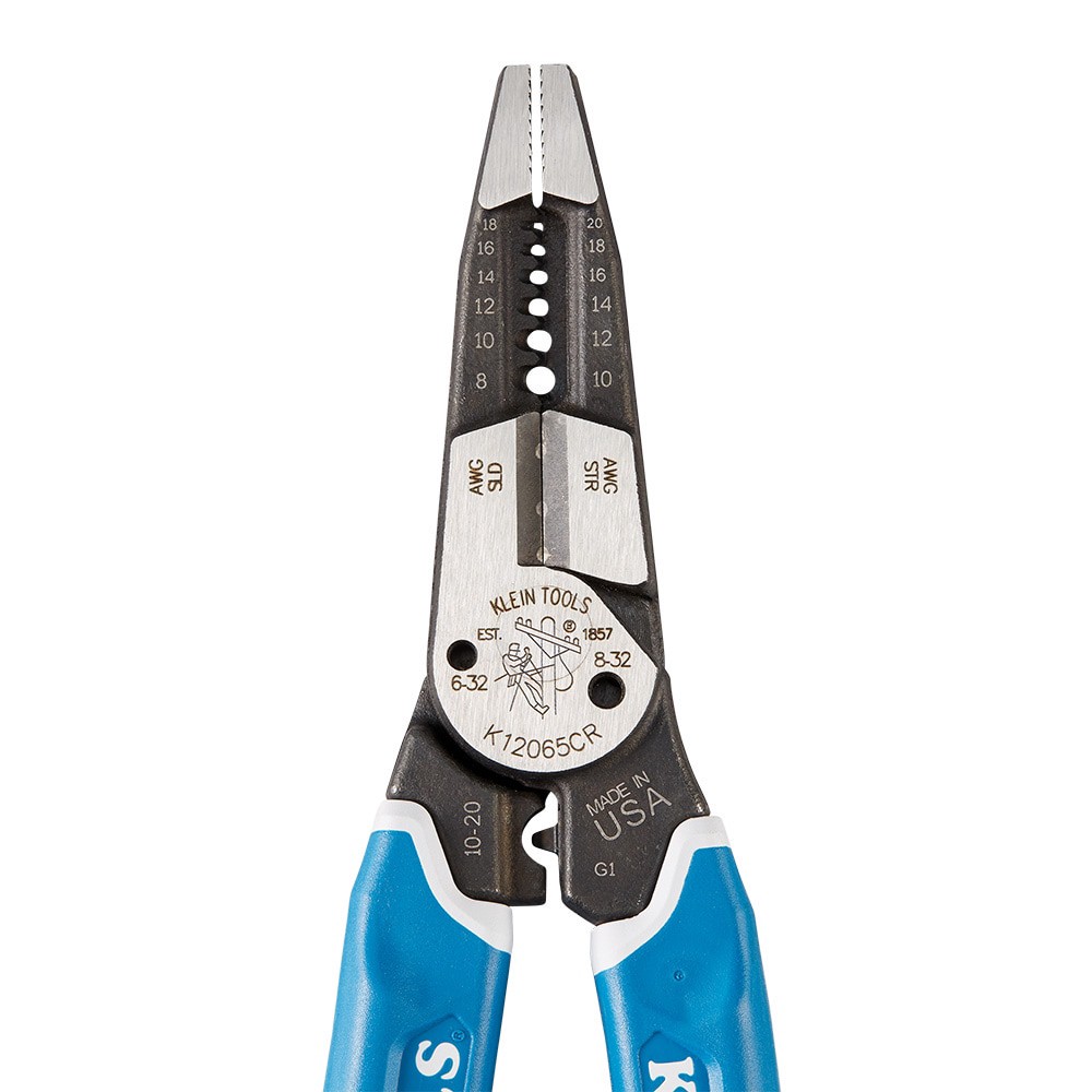 slide 4 of 6, Klein Tools Klein-Kurve Heavy-Duty Wire Stripper / Cutter / Crimper Multi Tool, 8-20 AWG, 1 ct