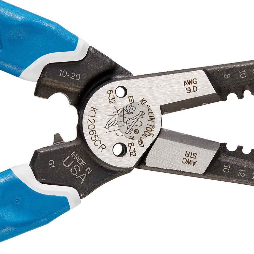slide 5 of 6, Klein Tools Klein-Kurve Heavy-Duty Wire Stripper / Cutter / Crimper Multi Tool, 8-20 AWG, 1 ct