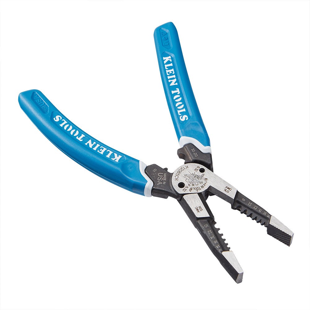 slide 6 of 6, Klein Tools Klein-Kurve Heavy-Duty Wire Stripper / Cutter / Crimper Multi Tool, 8-20 AWG, 1 ct