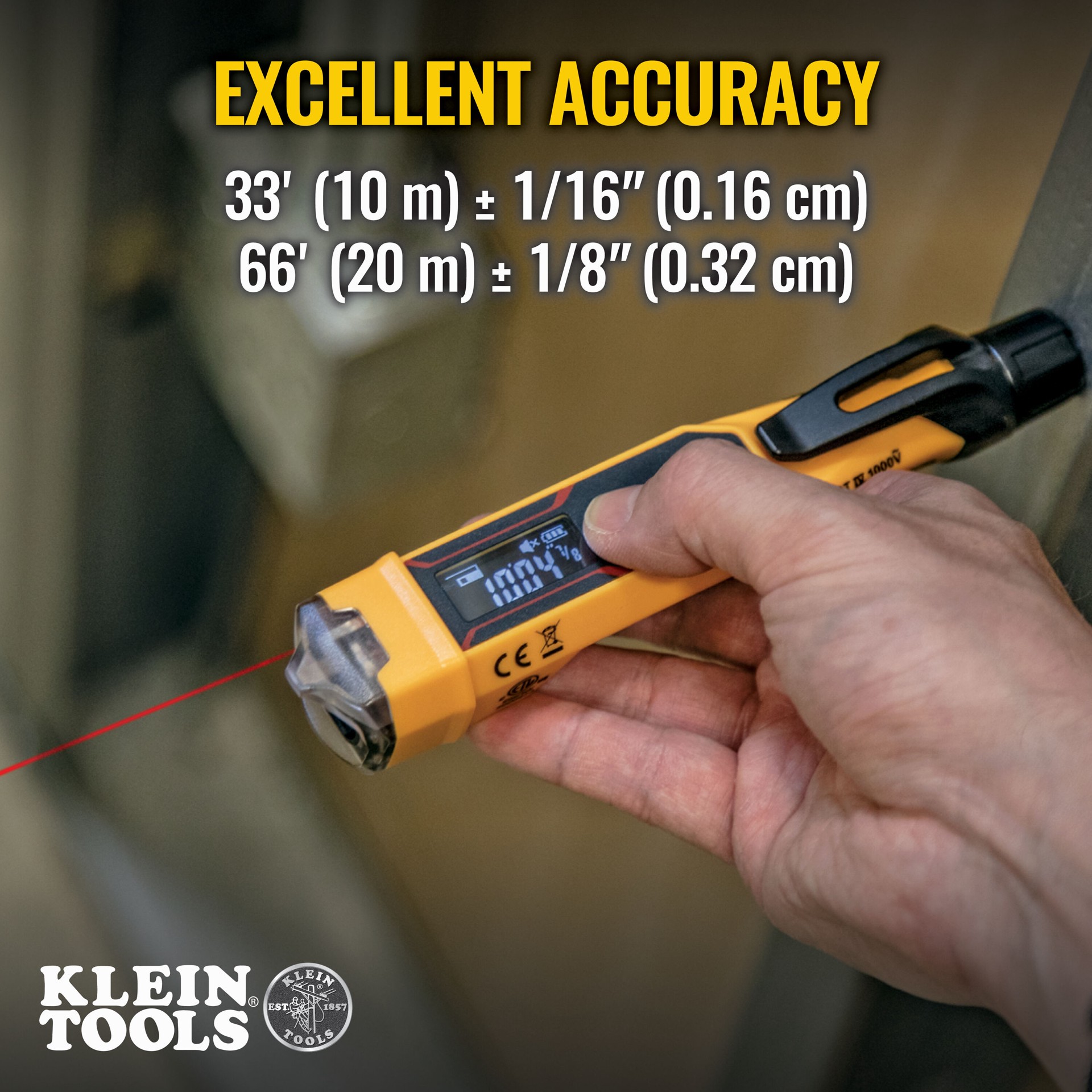 slide 3 of 6, Klein Tools Non-Contact Voltage Tester Pen with Laser Distance Meter, 12 to 1000V AC, 1 ct