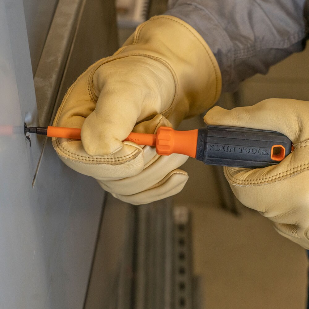 slide 4 of 6, Klein Tools Insulated Screwdriver, #2 Square, 4-Inch Round Shank, 1 ct